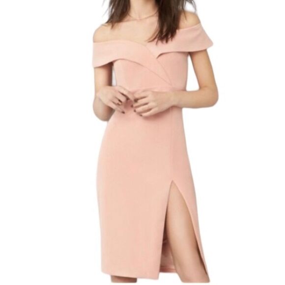 NWT Bardot Bella Peach Off the Shoulder Dress Size Large/10 - Picture 1 of 5